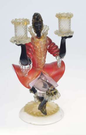 Bougeoir figurine en verre de Murano Verre Early 20th century - photo 6