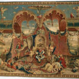 TAPISSERIE "LE RETOUR DE CHASSE" DE LA TENTURE DE "L`HISTOIRE DE L`EMPEREUR DE CHINE" D`&#201;POQUE LOUIS XIV - Foto 6