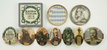 Bayern: Bayernthaler 1914/1916, im Etui.