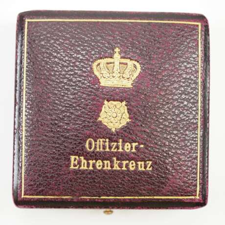 Lippe-Detmold: Fürstlich Lippischer Hausorden, Offizier-Ehrenkreuz Etui. - photo 2