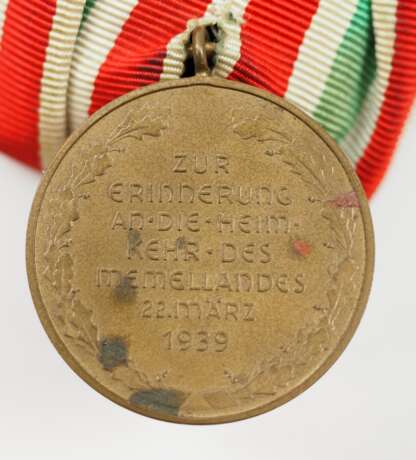 Medaille zur Erinnerung an die Heimkehr des Memellandes 22. März 1939 - Einzelschnalle. - photo 3