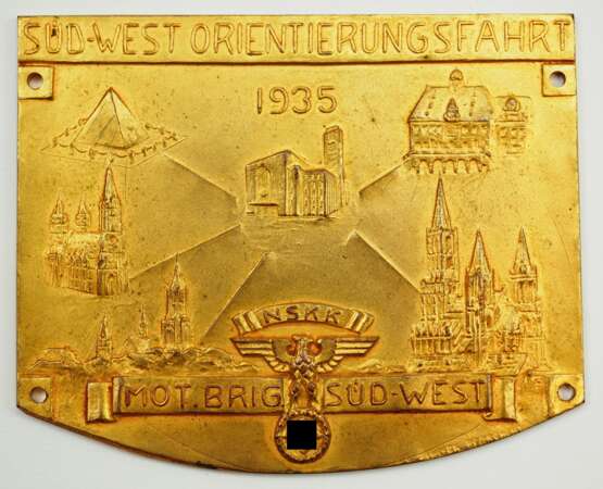 NSKK: Plakette der Motor-Brigade Süd-West auf die Süd-West Orientierungsfahrt 1935. - photo 1