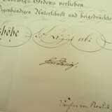 Ministerpräsident des Großherzogtum Hessen Freiherr R.v.D.z.L. - Hessen: Ludwigs-Orden, Großkreuz Urkunde. - photo 3