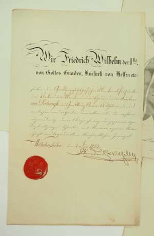 Ministerpräsident des Großherzogtum Hessen Freiherr R.v.D.z.L. - Hessen-Kassel: Wilhelms Odren, Großkreuz Urkunde. - фото 2