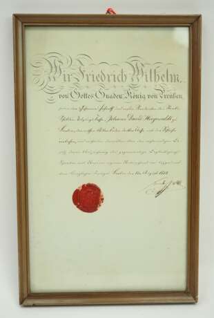 Preussen: Roter Adler Orden, 3. Klasse mit der Schleife Urkunde für einen Geheimen Hofrath und ersten Rendanten der Staats-Schulden-Tilgungs-Kasse - 1838. - photo 1