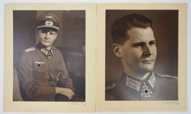 Wehrmacht: Portait-Foto Ritterkreuzträger Heinz-Jürgen Ißbrücker - 2 Exemplare.