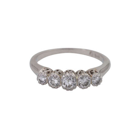 Ring mit 5 Altschliffdiamanten, zusammen ca. 0,5 ct, - photo 1