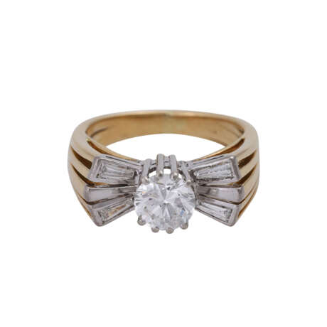 Ring mit zentralem Brillant ca. 1,08 ct, - фото 1