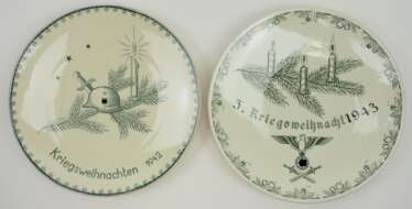 Villeroy &amp; Boch: Kriegsweihnacht 1941 / 5. Kriegsweihnacht 1943 Teller.