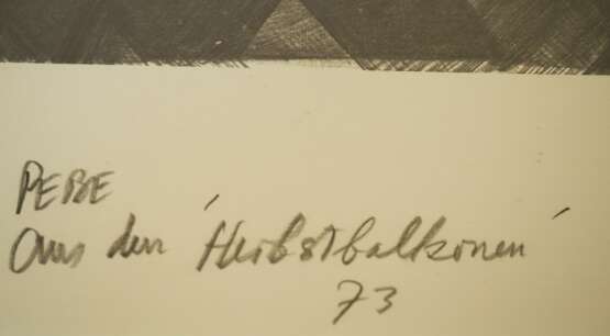 Bader, Paul (1928-2019): Lithographie "Miß Strand" und Grafik "Aus den Herbstbalkonen". - Foto 7