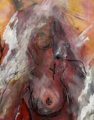 Ulla Martinmaki, Nude Painting, Mixed Media, 21st Century Finland