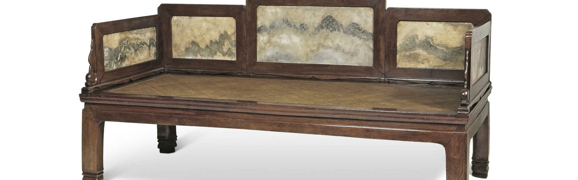 A MARBLE-INSET HUANGHUALI LUOHAN BED, LUOHAN CHUANG