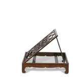 A CARVED HUANGHUALI `CHI-DRAGON` FOLDING MIRROR STAND - photo 3