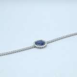 White gold bracelet with diamonds and sapphire Gold 21th century - photo 1