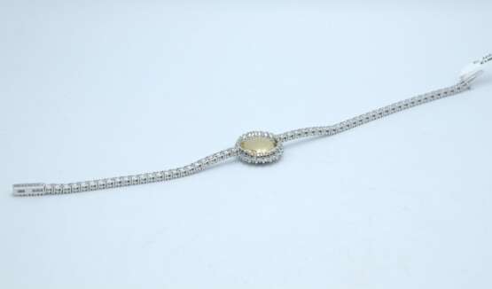 White gold bracelet with diamonds and sapphire Gold 21th century - photo 3