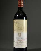 Wine & Spirits. Flasche 1993 Château Mouton Rothschild, Design Balthus, Bordeaux, Pauillac, Rotwein, 0,75l, in