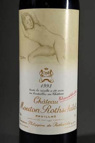 Flasche 1993 Château Mouton Rothschild, Design Balthus, Bordeaux, Pauillac, Rotwein, 0,75l, in - photo 2