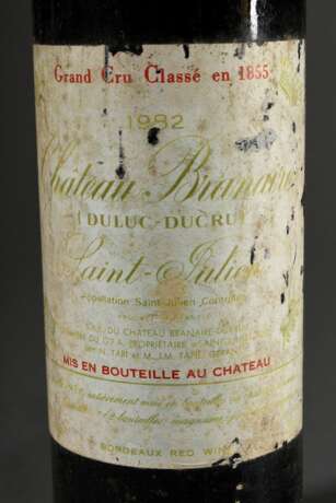 Flasche 1982 Chateau Branaire-Ducru, Rotwein, Lussac-Saint-Emilion, 0,75l, hs-in, Etikett min. beschädigt - photo 2