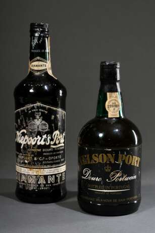 2 Diverse Flaschen Portwein: Nelson-Port Douro und Niepoort´s Port Diamante, 0,7l, Etiketten beschädigt - photo 1