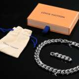 Louis Vuitton "Chain Links" Kette mit vertieften Monogrammen, silberfarbenes Metall, Entw.: Virgil Abloh 2019, Nr.: M64223 US1118, Made in Italy, L. 47,5cm, in Original Box und Beutel - Foto 1