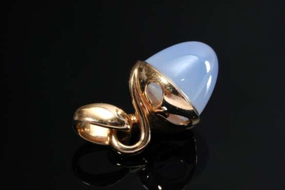 Tamara Comolli "Mikado" Gelbgold 750 Anhänger mit kegelförmigen blauem Chalcedon, sign., 4,8g, L. 2,6cm, leichte Tragespuren - photo 2