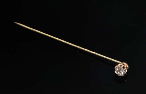 Gelbgold 585 Krawattennadel mit Altschliff Diamant (ca. 0.25ct/P2/LB), 1g, Stein defekt - photo 1