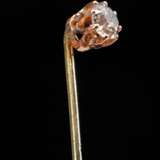 Gelbgold 585 Krawattennadel mit Altschliff Diamant (ca. 0.25ct/P2/LB), 1g, Stein defekt - photo 3