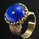 Großer Gelbgold 585 Ring mit Lapislazuli Cabochon, 9,7g, Gr. 55, Ø Lapis 13,3mm - photo 1