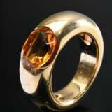 Cartier Gelbgold 750 "Ellipse" Ring mit oval facettiertem Citrin (ca. 2ct), sign./num., 15,1g, Gr. 50, Box mit Gebrauchsspuren - photo 1