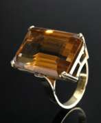 Catalogue des produits. Gelbgold 585 Ring mit Citrin im Treppenschliff (ca. 16ct), 8,9g, Gr. 55, Kratzer