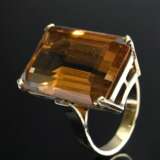 Gelbgold 585 Ring mit Citrin im Treppenschliff (ca. 16ct), 8,9g, Gr. 55, Kratzer - photo 1