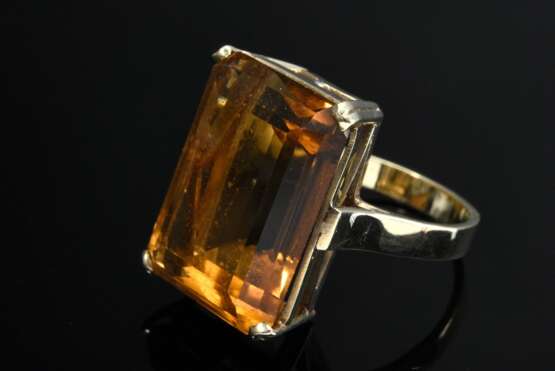 Gelbgold 585 Ring mit Citrin im Treppenschliff (ca. 16ct), 8,9g, Gr. 55, Kratzer - photo 2