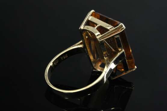 Gelbgold 585 Ring mit Citrin im Treppenschliff (ca. 16ct), 8,9g, Gr. 55, Kratzer - photo 3