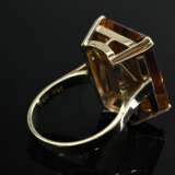 Gelbgold 585 Ring mit Citrin im Treppenschliff (ca. 16ct), 8,9g, Gr. 55, Kratzer - photo 3