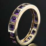 Gelbgold 333 Memory Ring mit Amethyst Carrés, 2,9g, Gr. 60 - фото 1