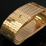 Elegantes Gelbgold 750 Schuppenarmband, 49,1g, 18,6x3cm, Tragespuren, Knicke - фото 1