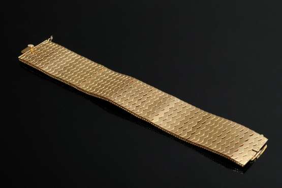 Elegantes Gelbgold 750 Schuppenarmband, 49,1g, 18,6x3cm, Tragespuren, Knicke - фото 4