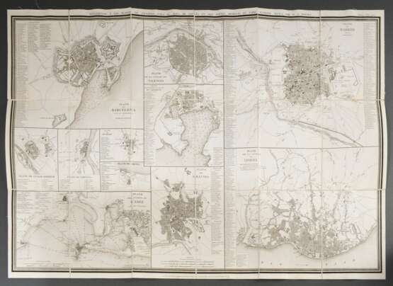 Kartenreihe "Mapa civil y militar de Espanna y Portugal" Anfang 19.Jh.: 7 Zivil- und Militärkarten von Spanien und Portugal mit Plänen von ausgewählten Städten und Häfen, Lithographien, Entw.: Alejo Donnet, auf… - photo 7