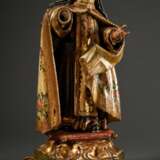 Heiligenfigur "Theresa von Avila", Holz geschnitzt, floral punziert, mit polychromer Fassung und Vergoldung, Spanien Ende 18.Jh., 55x26x25,5, Altersspuren, rechte Hand und Attribut fehlen - фото 2