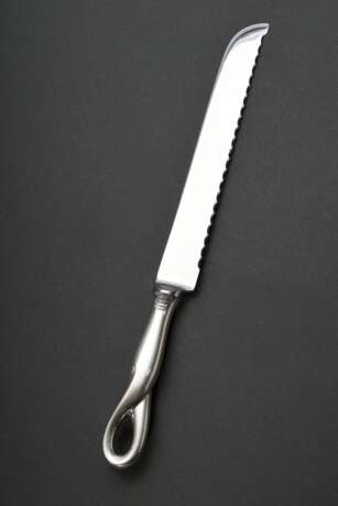 Tiffany & Co. "Padova" Brotmesser, Entw.: Elsa Peretti, gestempelt: "Peretti T. & Co. Sterling Italy 1984", Silber 925 mit Stahlklinge, L. 28,5cm, in Original Box - Foto 2