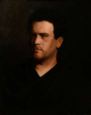 Schlabitz, Adolf Gustav (1854-1943) zugeschrieben "Herrenportrait", Öl/Malpappe, verso bez., Prunkrahmen, 58,5x47,3cm (m.R. 82,5x72cm), rest. - Foto 1