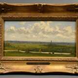 Müller, Carl Wilhelm (1839-1904) "Wolkenhimmel über flachem Land", Öl/Papier auf Holz kaschiert, 14x26,5cm (m.R. 25x37,5cm), rest., kleine Defekte - photo 2