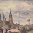 Mayrshofer, Max (1875-1950) &quot;St. Paul (Paulskirche) in München mit weitem Himmel&quot;, Öl/Malkarton, o.r. undeutl. sign., 14,x15,5cm (m.R. 25,5x26,5cm), min. verschmutzt, Provenienz: Slg. Gustav Bürger/ München… - Сейчас на аукционе