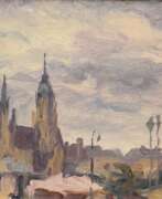 Каталог товаров. Mayrshofer, Max (1875-1950) &quot;St. Paul (Paulskirche) in München mit weitem Himmel&quot;, Öl/Malkarton, o.r. undeutl. sign., 14,x15,5cm (m.R. 25,5x26,5cm), min. verschmutzt, Provenienz: Slg. Gustav Bürger/ München…