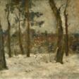 Höckner, Rudolf (1864-1942) &quot;Winterlandschaft&quot;, Öl/Papier auf Malpappe kaschiert, u.l. sign., 20,5x27,5cm (m.R. 29x37cm) - Jetzt bei der Auktion