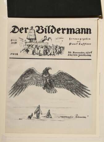 Barlach, Ernst (1870-1938) "Selig sind die Barmherzigen..." 1916, Lithographie, i.d. Platte sign., rückseitig "Der Bildermann, 20. November 1916, No. 16" mit i. Stein sign. Lithographie August Gaul, v… - photo 4