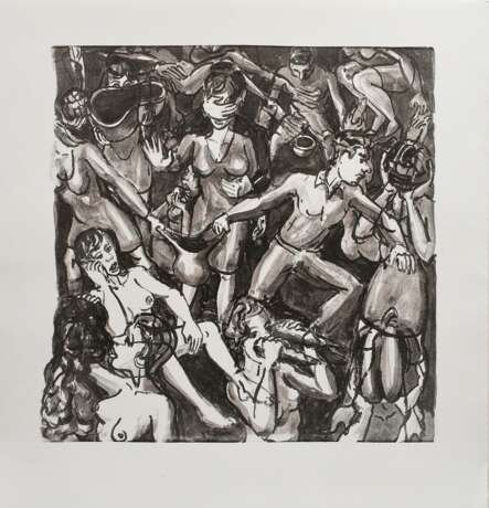 Bernstein, Thomas (*1957) "o.T. (Handy-chat II)" 2006, Lithographie, verso sign./dat., Griffelkunst, PM 47,2x48,5cm, BM 61,3x59,5cm - photo 2