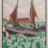 Förster, Hans (1885-1966) "Boote", Farbholzschnitt, i.d. Platte monogr., PM 59,5x47,5cm (m.R. 85x64,5cm), leicht knickspurig - фото 1