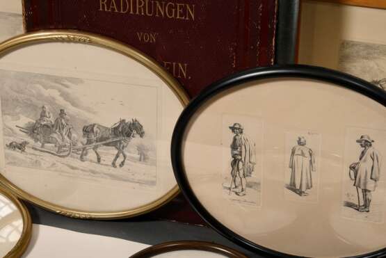 35 Klein, Johann Adam (1792-1875) Radierungen, davon 13 gerahmt, 22 in goldgeprägter Leder-Sammelmappe (Defekte), verschiedene Größen, leichte Altersspuren, z.T. beschnitten - Foto 5