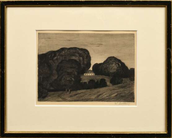 Leistikow, Walter (1865-1908) "Das Haus" 1899, Radierung, u.r. sign., PM 16x22,5cm (m.R. 32x40cm), vergilbt - photo 2